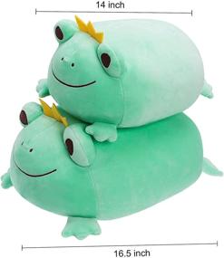 img 2 attached to 🐸 DITUCU 14-Inch Green Stuffed Animal Frog Plush Toy - Soft Squishy Frog Plush Pillow, Adorable Crown Frog Decoration - Cuddly & Stretchy Gift for Kids