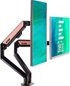 img 4 attached to 🖥️ EleTab Pink Dual Arm Height Adjustable Monitor Stand - Fits 17 to 32 inch Computer Screens - Each Arm Supports up to 19.8 lbs