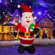 🎅 vibrant 4 ft santa claus inflatable decoration with candy - perfect for festive xmas parties indoors and outdoors logo