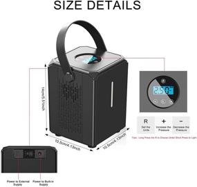 img 2 attached to 🚗 Удобный портативный воздушный компрессор для шин автомобиля - 12V 150PSI беспроводной насос с аварийным LED-светом, автоматическим отключением и цифровым датчиком давления.