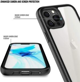 img 2 attached to Full-Body Protective iPhone 12/12 Pro Case - Black with Built-in Screen Protector, Shockproof Rugged Bumper Cover, Clear Back Impact Resistance for Durable Protection (6.1 inch, 2020)