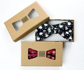 img 2 attached to 🎀 Festive Bow Ties for Boys: Spring Notion Printed Microfiber Christmas Accessories