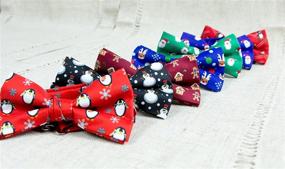 img 1 attached to 🎀 Festive Bow Ties for Boys: Spring Notion Printed Microfiber Christmas Accessories