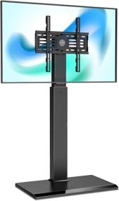 img 4 attached to FITUEYES FT-S1601MB: Universal Floor TV Stand - Swivel Mount, Space-Saving Design for TVs Up to 55”, Adjustable Height - Iron Base