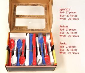 img 1 attached to Convenient Nicole Home Collection Plastic Combo Box: 240 Cutlery Set in Patriotic Red/White/Blue