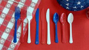 img 3 attached to Convenient Nicole Home Collection Plastic Combo Box: 240 Cutlery Set in Patriotic Red/White/Blue