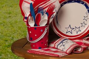 img 2 attached to Convenient Nicole Home Collection Plastic Combo Box: 240 Cutlery Set in Patriotic Red/White/Blue