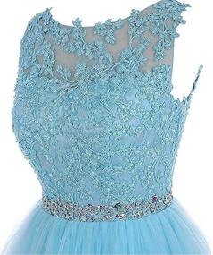 img 1 attached to 💙Синие бисерные платья для выпускного - женская одежда и платья Junior Blue Beaded Homecoming Dresses