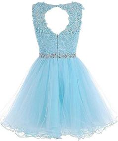 img 3 attached to 💙Синие бисерные платья для выпускного - женская одежда и платья Junior Blue Beaded Homecoming Dresses