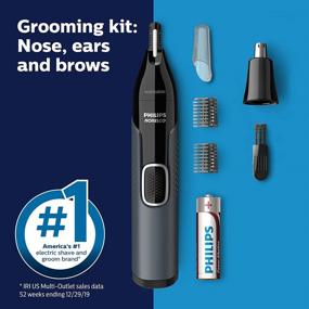 img 3 attached to 💇 Philips Norelco 3000 Nose Trimmer for Nose, Ears, and Eyebrows - Black (NT3600/42)