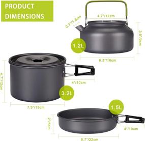 img 3 attached to G4Free 19-Piece Camping Cookware Mess Kit - Lightweight Pot, Pan, Kettle, Fork, Knife, Spoon Set for Backpacking, Outdoor Camping, Hiking, and Picnic