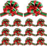 🎁 christmas pull bows: vibrant red and green gift wrap set with ribbon – perfect for christmas wreaths, gift baskets, and diy crafts! logo