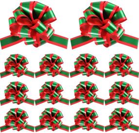 img 4 attached to 🎁 Christmas Pull Bows: Vibrant Red and Green Gift Wrap Set with Ribbon – Perfect for Christmas Wreaths, Gift Baskets, and DIY Crafts!