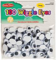 charles leonard creative arts wiggle eyes, black, oval shape, assorted sizes, 100 per bag (64560) logo