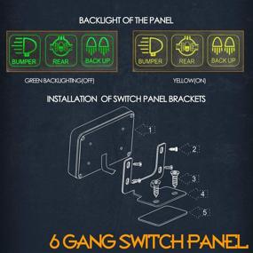 img 2 attached to 🚗 Enhance Vehicle Control with Nirider 6 Gang Switch Panel for Truck ATV UTV SUV Car: Touch Switch Box and Circuit Control Box