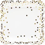 pack of 48 gold square disposable paper plates for parties and dinners, 9 inches logo