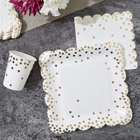 img 3 attached to Pack of 48 Gold Square Disposable Paper Plates for Parties and Dinners, 9 Inches