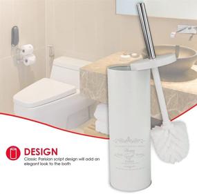 img 3 attached to Convenient and Hygienic Toilet Brush: Home Basics Paris Collection Savon Des Gentil Series Hide-Away and Splash Proof with Holder