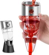 wine aerator gift set: enhance your wine experience with crystal red wine airarator decanter and twist wine pourer spout logo