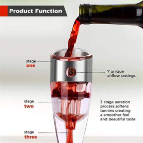 img 2 attached to Wine Aerator Gift Set: Enhance Your Wine Experience with Crystal Red Wine Airarator Decanter and Twist Wine Pourer Spout