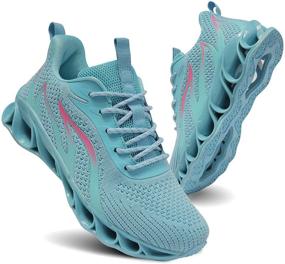 img 4 attached to TIAMOU Women's Running Shoes - Non Slip Blade Type Sneakers for Walking, Athletics, and Tennis