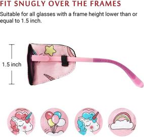 img 2 attached to Astropic Cotton & Silk Eye Patch: Left Eye, Pink Hair Unicorn for Kids Glasses