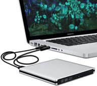 📀 2-in-1 usb c & usb 3.0 external cd drives | portable aluminum cd dvd writer | super optical drive with high speed data transfer, burning, and reading | compatible with apple macbook pro, macbook, imac, dell xps, pc, and more logo