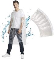 🌧️ cosowe clear disposable rain ponchos with hood for adults and kids - waterproof raincoats логотип