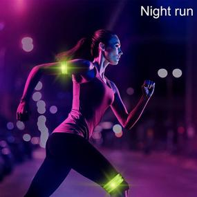 img 3 attached to 🏃 High Visibility Reflective Running Gear 3Pcs - Body, Wrist, Leg, Shoulder Strap with Carabiner - Safety Reflector Tape Straps - Large Reflective Surface Area - Ideal for Night Running