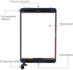 img 2 attached to 📱 KAKUSIGA iPad Mini/iPad Mini 2 Touch Screen Kit – Complete Assembly with IC Chip Flex Cable, Home Button, Camera Bracket – Pre Assembled, Adhesive, and Repair Tool Kits (Black)