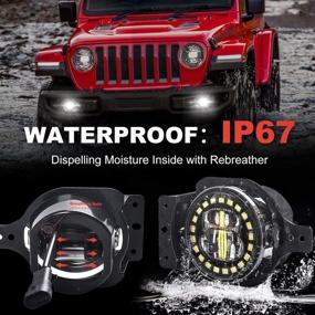 img 1 attached to DOT Compliant 4 Inch LED Fog Lights 🔦 with Halo Ring for Jeep Wrangler JL 2018-2020 Replacement