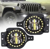 dot compliant 4 inch led fog lights 🔦 with halo ring for jeep wrangler jl 2018-2020 replacement logo