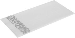 img 3 attached to Foraineam Linen-Feel Disposable Hand Towels - 100-Pack Silver Floral Paper Guest Napkins