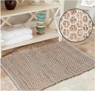 hand woven jute cotton rug 2x3 feet - farmhouse style décor for any room - honeycomb weave construction logo