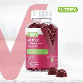 img 3 attached to Berry Beet Flavored Beet Root Gummies - Magnesium & Vitamin C Supplement for Healthy Circulation, Blood Pressure, Energy Boost, Nitric Oxide, and Immune Health - 60 Count 1 Pack