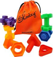 🔧 skoolzy montessori jumbo nuts and bolts toddler toys - occupational therapy tools with 12pc fine motor skills building set for boys and girls, learning activities ebook logo