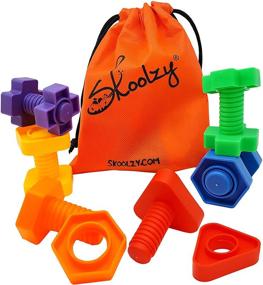 img 4 attached to 🔧 Skoolzy Montessori Jumbo Nuts and Bolts Toddler Toys - Occupational Therapy Tools with 12pc Fine Motor Skills Building Set for Boys and Girls, Learning Activities eBook