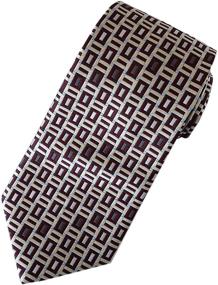 img 4 attached to Exquisite Fashion Rectangle Pattern Jacquard 👔 Handmade Men's Accessories: Ties, Cummerbunds & Pocket Squares