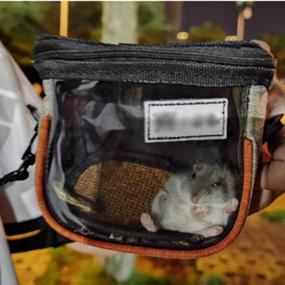 img 1 attached to Portable Small Animal Carrier Bag for Guinea Pig, Hamster, Squirrel, Hedgehog, Chinchilla, Sugar Glider, Ferret, Parrot, Rat, Mouse - Travel Pouch Purse with Shoulder Strap for Outgoing, Outdoor Adventures - Gatycallaty