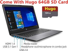 img 1 attached to 🖥️ Enhanced HP Stream 14inch HD Display, Intel Celeron N4000 Dual-Core, 4GB RAM, 128GB | WiFi, Webcam, Bluetooth, Win10 S - Black (Renewed)