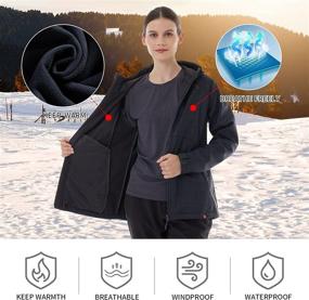 img 3 attached to 🧥 Women's CNTRITON Softshell Winter Jacket - Waterproof & Fleece Lined Snow Ski Coat, Lightweight Windbreaker for Hiking & Snowboarding