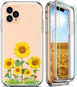 img 4 attached to 🌸 Clear Flower 014 FIRMGE iPhone 11 Pro Max Case: Full-Body Coverage, Shockproof Protection, 2 Tempered Glass Screen Protectors