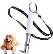 🐶 professional dog training whistle to stop barking - adjustable frequencies, trasonic silent dog whistle for recall training, includes free black strap lanyard (white) logo