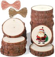 🌲 5arth natural wood slices - unfinished craft wooden circles (30 pcs) for diy crafts, christmas ornaments, arts logo