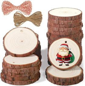 img 4 attached to 🌲 5ARTH Натуральные деревянные диски - незавершенные деревянные круги (30 шт.) для рукоделия, рождественских украшений, искусства