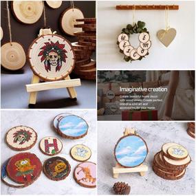 img 1 attached to 🌲 5ARTH Натуральные деревянные диски - незавершенные деревянные круги (30 шт.) для рукоделия, рождественских украшений, искусства