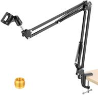 🎤 neewer adjustable microphone suspension boom scissor arm stand - max 1 kg load - compact mic stand for radio broadcasting, voice-over, stage and tv stations - compatible with blue yeti, snowball, yeti x, and more logo
