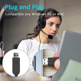 img 1 attached to 🎧 Optimized USB Headsets with Microphone – Computer Headsets with Mute Function, PC Headphones with Retractable Microphone Noise Canceling, All-Day Comfort for Meetings/Call Center