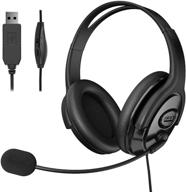 🎧 optimized usb headsets with microphone – computer headsets with mute function, pc headphones with retractable microphone noise canceling, all-day comfort for meetings/call center logo