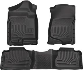 img 4 attached to 🚜 Husky Liners 98211 Weatherbeater Floor Mats - Perfect Fit for 2007-2013 Chevrolet Silverado/GMC Sierra 1500 Extended Cab and 2007-2014 Chevrolet Silverado/GMC Sierra 2500/3500 Extended Cab (Black)